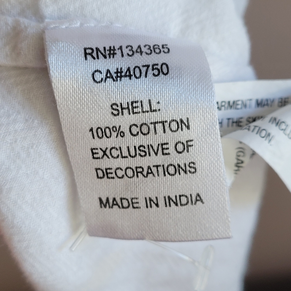 Embroidered Women’s NVELOP Embellished Cover Up- Small Indian Tunic White 3/4" - Picture 5 of 12